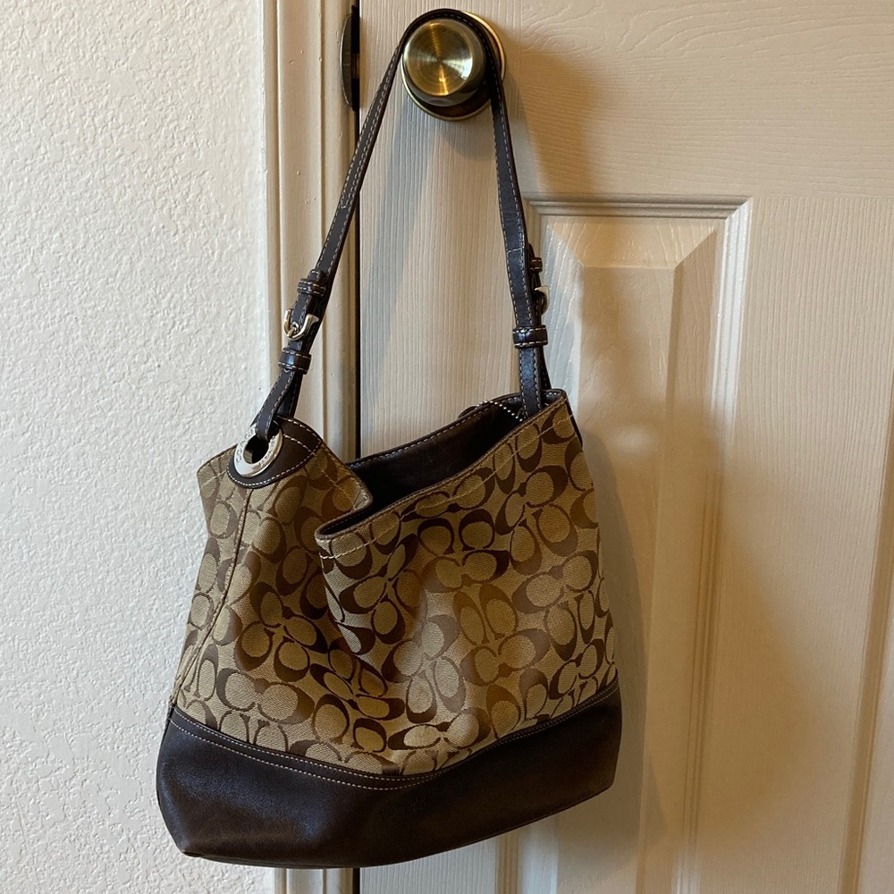 Coach Brown Signature Shoulder Bag